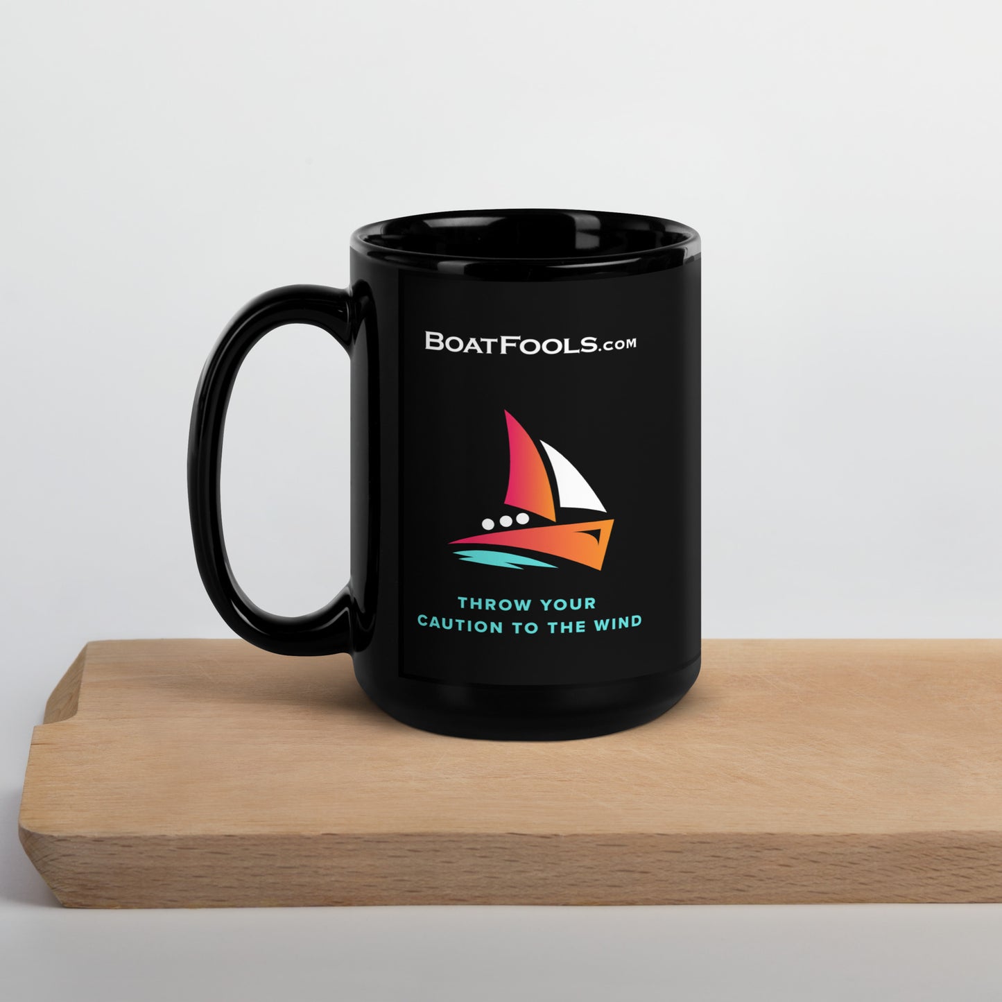 BoatFools Black Glossy Mug