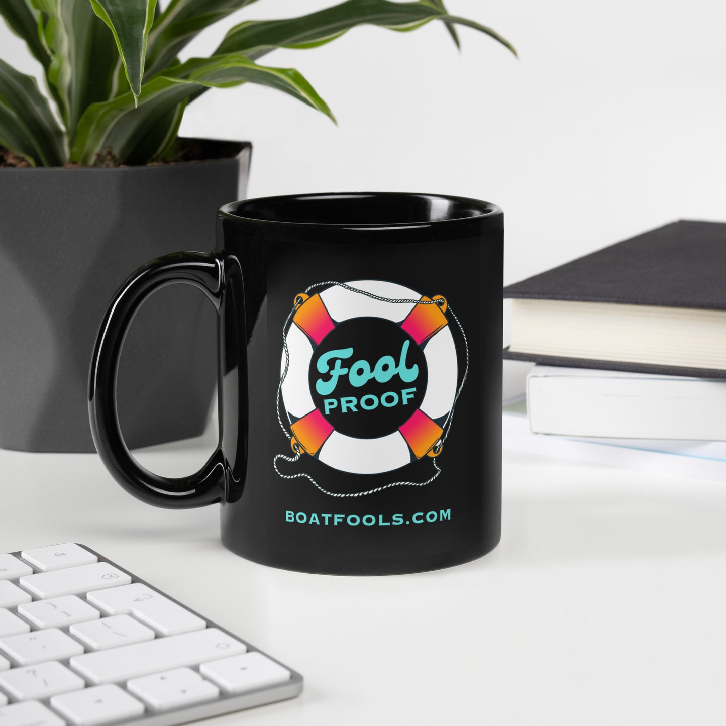 Fool Proof Black Glossy Mug