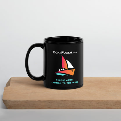 BoatFools Black Glossy Mug