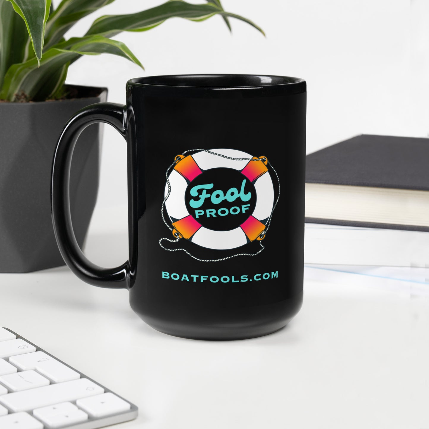 Fool Proof Black Glossy Mug